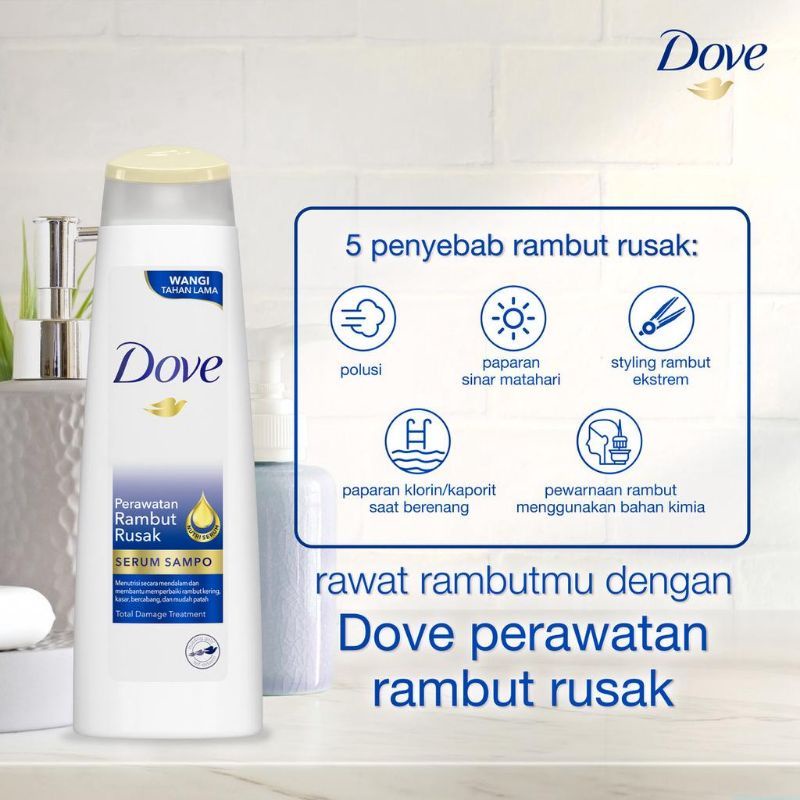 Dove Shampoo Serum Perawatan Rambut Rusak 680ml