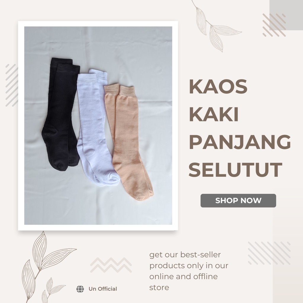 Kaos Kaki Panjang Selutut Muslimah, Pakibraka, Polos