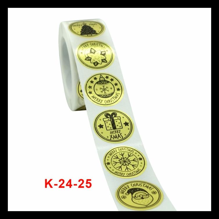 

STICKER NATAL ISI 500 METALIK EMAS STIKER KADO NATAL MERRY CHRISTMAS BARU