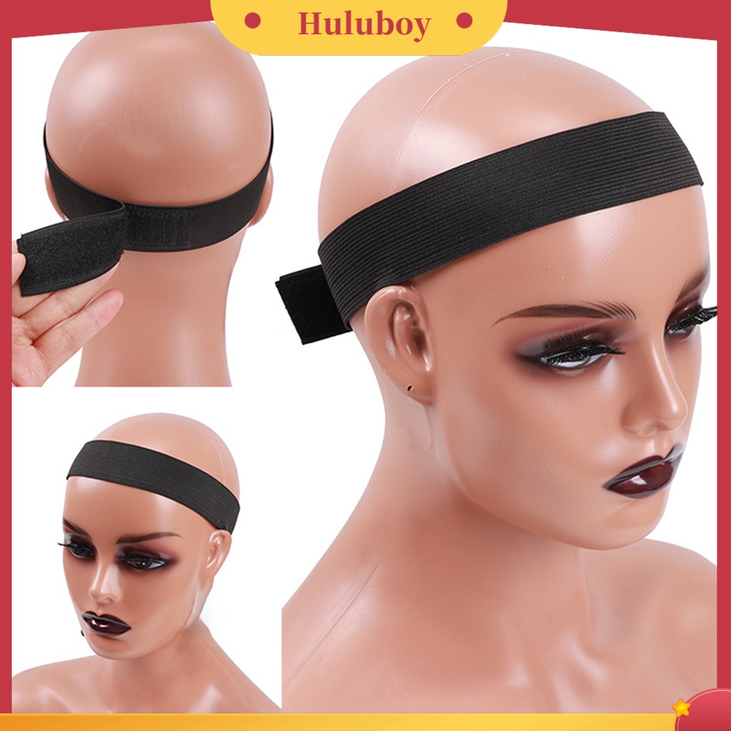 Pita Pengencang Wig Rambut Elastis Dapat Disesuaikan Warna Hitam Ukuran 2.5 / 3 / 3.5 / 4cm Untuk Wanita