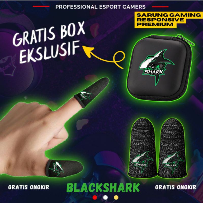 BLACKSHARK - 2 PCS SARUNG JEMPOL JARI GAME GAMERS ANTI KERINGAT SENSITIVE PREMIUM
