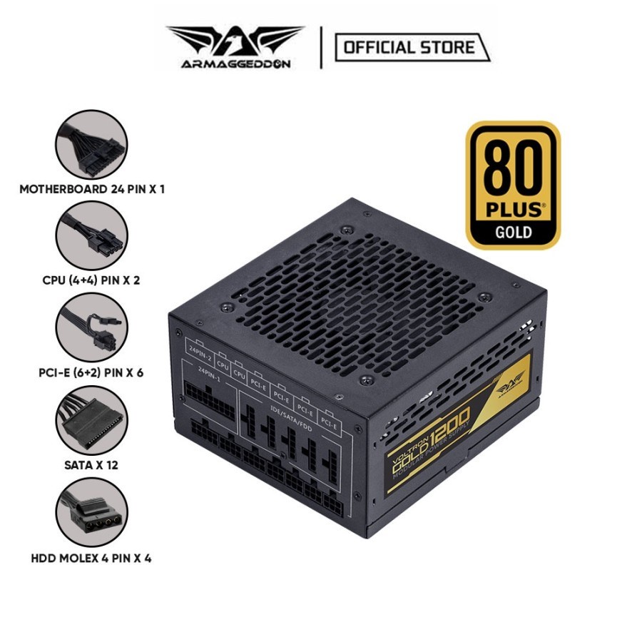 Power Supply Armaggeddon Voltron Gold 1200 Modular PSU 80+ Gold