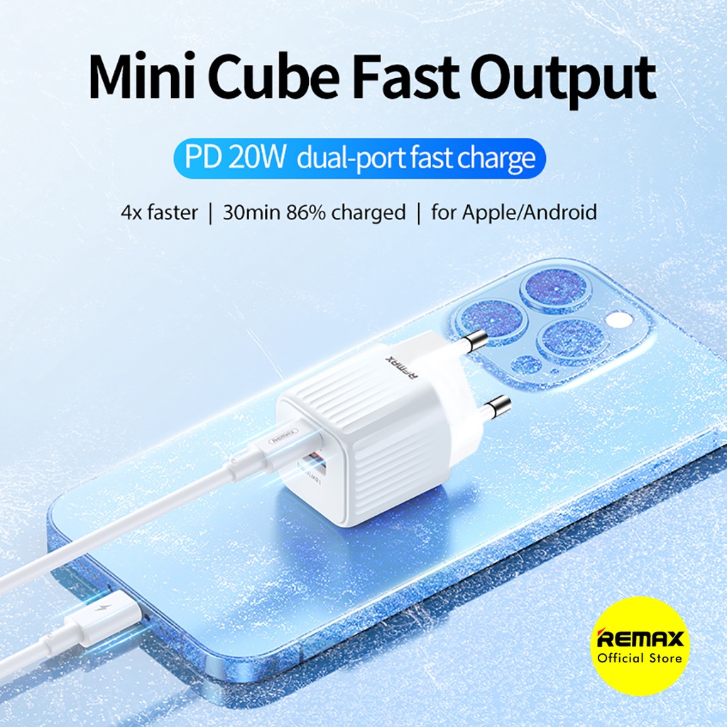 Adapter Charger Mini Remax Janker II Fast Charging 20W Dual Port RP-U2