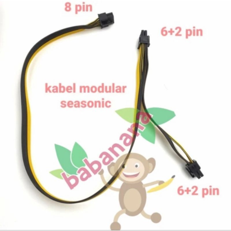 Kabel Modular Seasonic 8 to Dual 6+2 pin PCIE VGA GPU Power Splitter