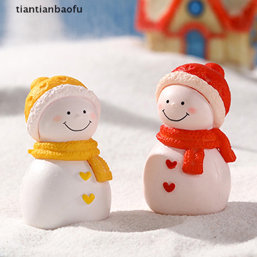 [tiantianbaofu] Rumah Boneka Snowman Syal Miniatur Natal Dekorasi Ornamen Mikro Landscape Decor Butik