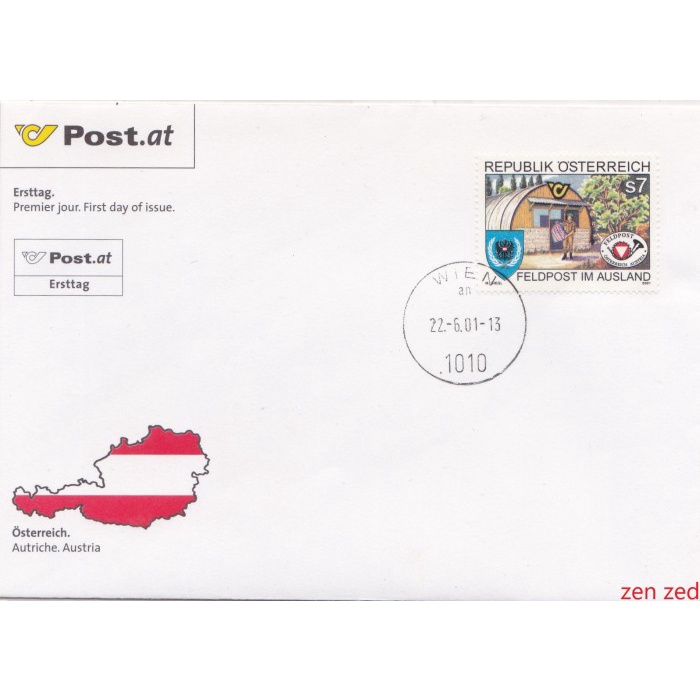 

A508 Prangko Austria FDC 2001 Military Post Service Abroad 1 Pcs