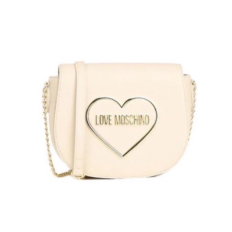 LOVE MOSCHINO Black woman's chain shoulder bag / Tas Wanita Love Moschino Beige