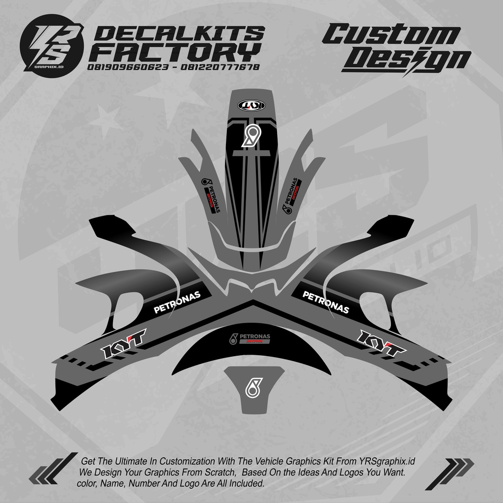 Decal Helm KYT R10 PETRONAS BISA CUSTOM
