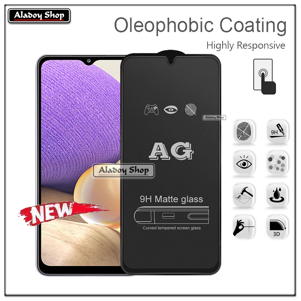 Paket 3IN1 Tempered Glass Layar Matte Anti Glare Samsung A32 5G Free Tempered Glass Camera dan Skin Carbon