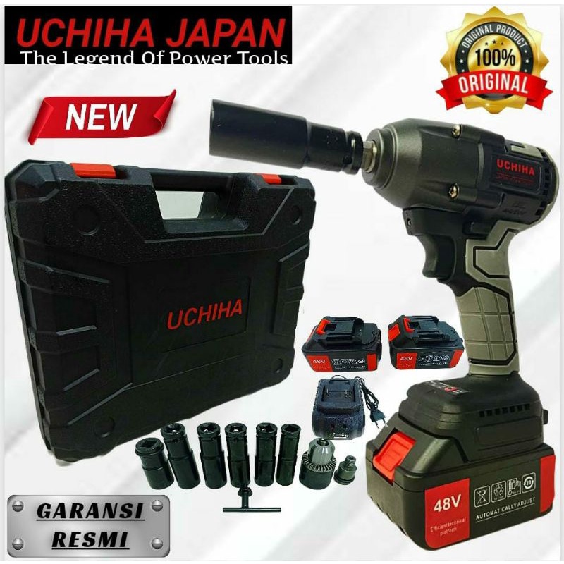 mesin bor pembuka baut 48vf uchiha 2baterai impact wrench ban mobil dan motor impact wrench cordless