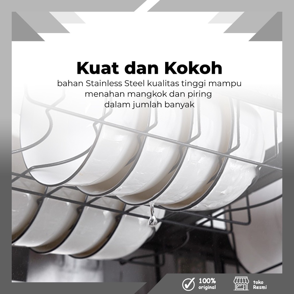 Rak Piring Mangkuk /Rak Peralatan Dapur/Rak Piring 1 susun Dan 2 susun Bahan Stainless  - YOYOSOO