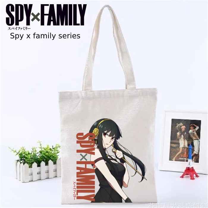 Totebag Anime Spy x family anya yor loid Tote bag premium Totebag zipper totebag velcro