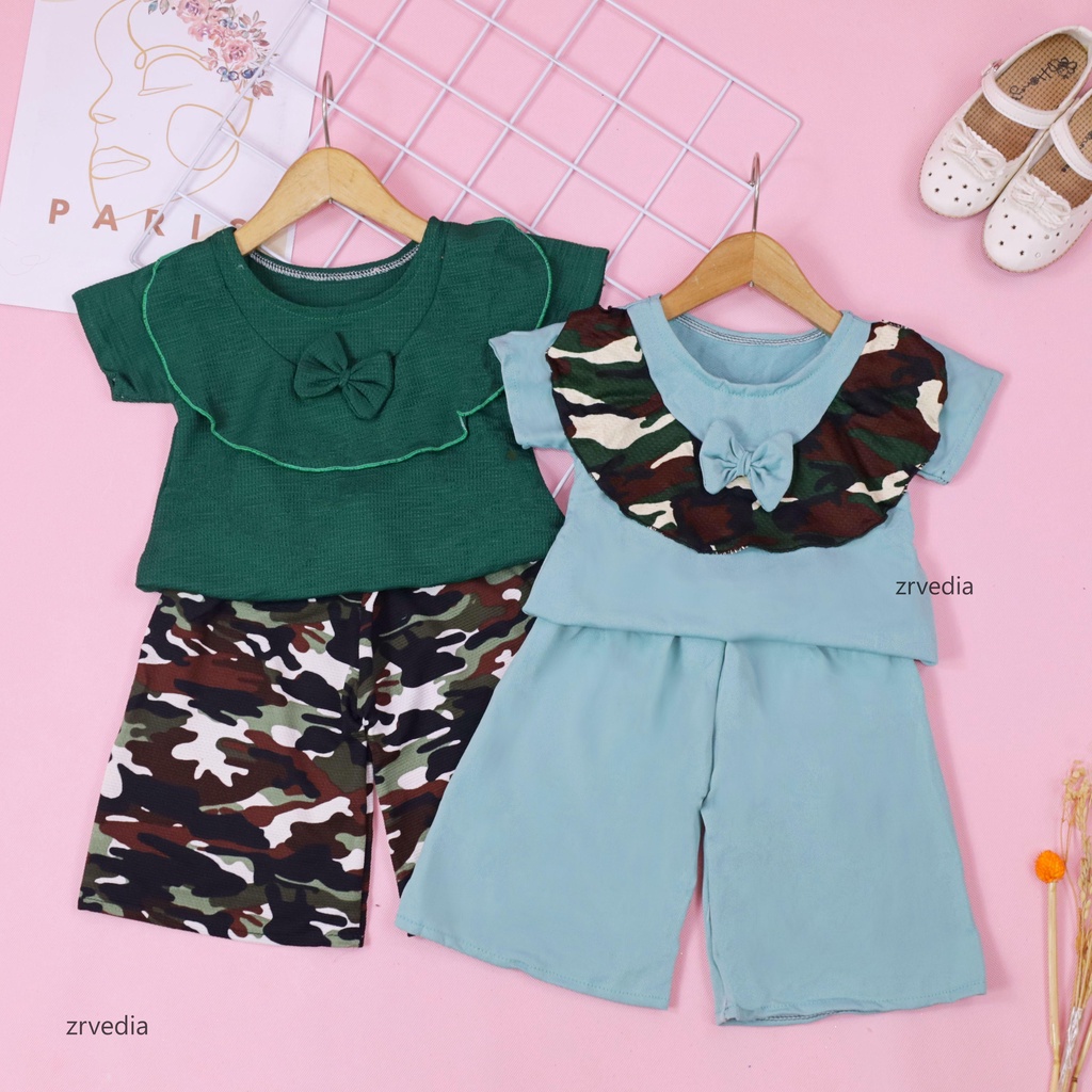 (MOTIF) Set Kylie Anak uk 1-4 Tahun / Setelan Atasan Bawahan Kulot Perempuan Baju Perempuan Import