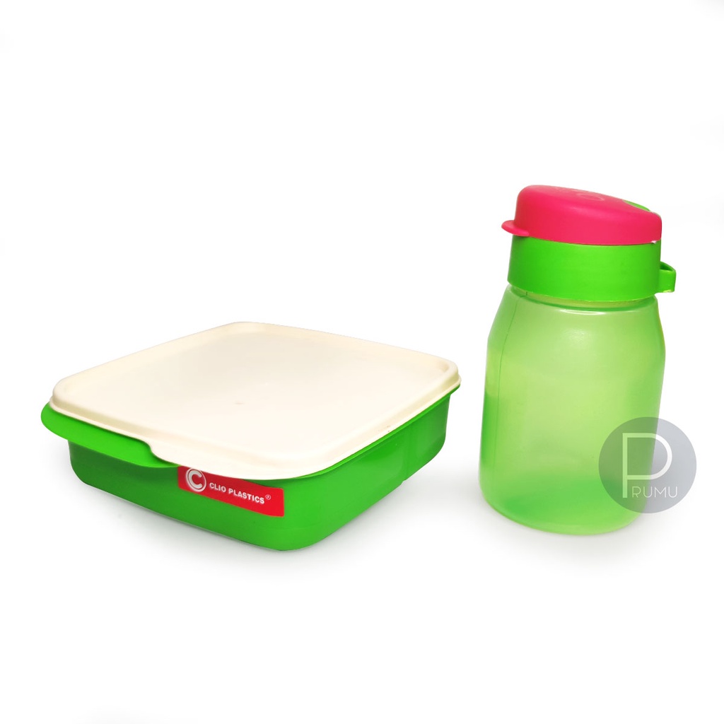 PRUMU Lunch Box Set Kotak Bekal Botol Minum - Kotak Makan - Botol Air - Lunch Box