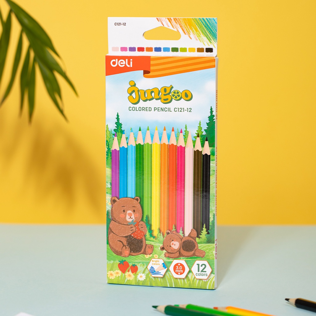 

Pensil Warna Deli 12 Warna Panjang Jungoo - EC121-12