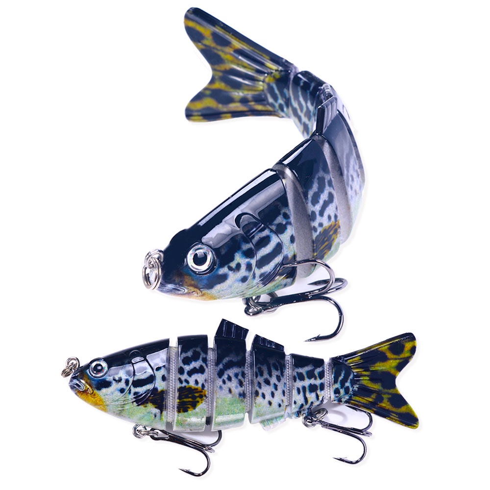 Hengjia 6 Sgement Swimbait Wobblers Crankbait Mancing Lure Multi Jointed Hard Bait 10cm/18g Umpan Pancing Tenggelam Umpan Buatan