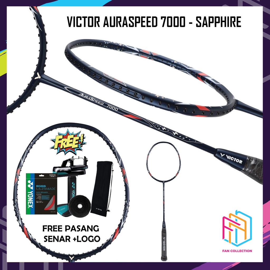 VICTOR AURASPEED 7000/ ARS-7000 B. SAPPHIRE RAKET BADMINTON ORIGINAL
