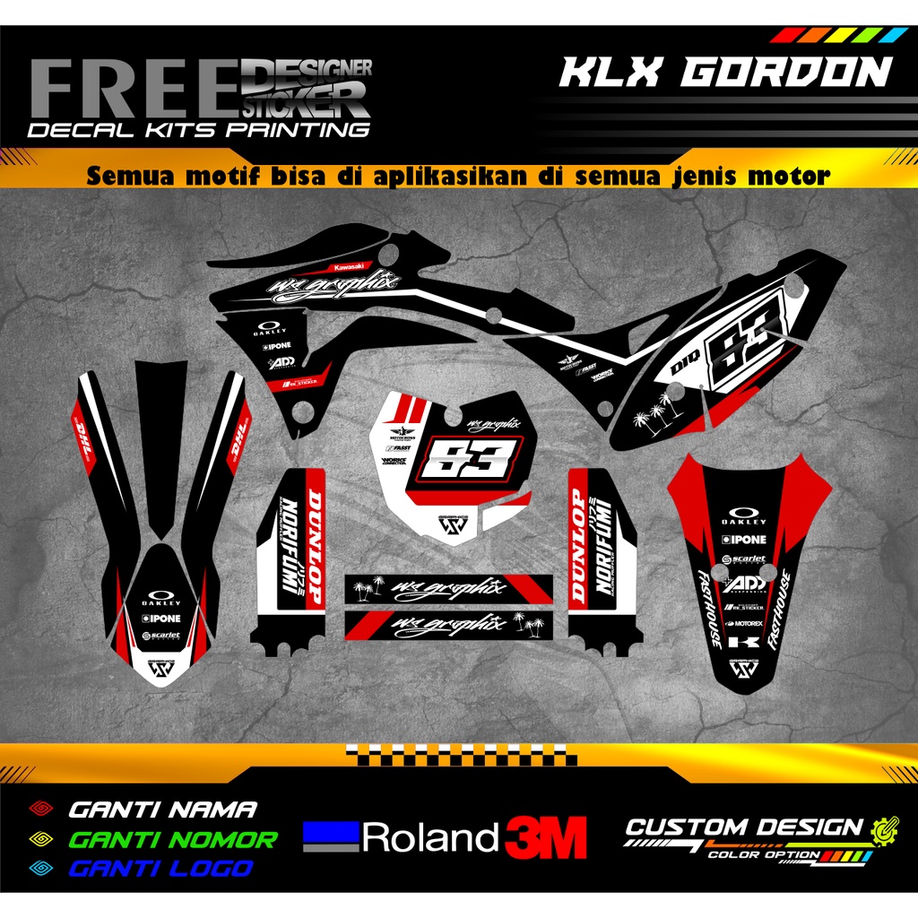 DECAL STIKER KLX GORDON MOTIF KEREN