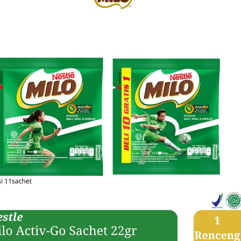 

STAR Nestle Milo Activ-Go Sachet 22gr 1 Renceng Isi 11 Sachet