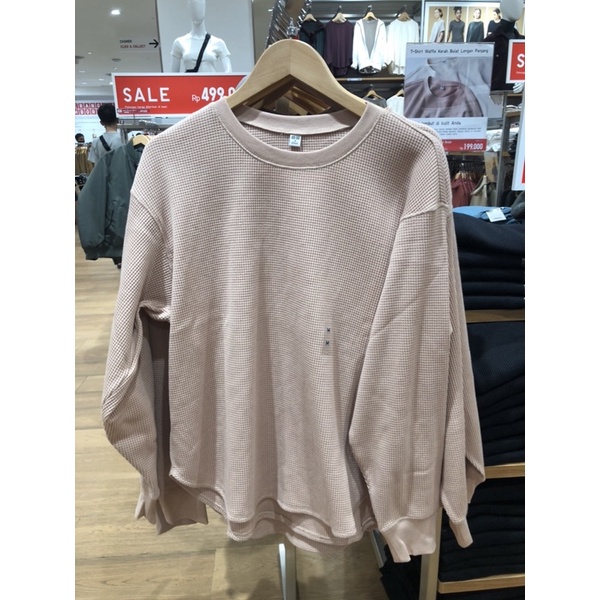 Jastip Uniqlo Tshirt Waffle Wanita Lengan Panjang Longsleeve