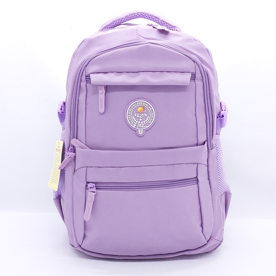 RANSEL LAPTOP SILVER GIRL ALTO ORIGINAL / TAS SEKOLAH CEWEK SD SMP SMA KULIAH / TAS LAPTOP PEREMPUAN GRATIS JAS HUJAN / TAS PUNGGUNG WANITA BARU / TAS DUKUNG ANAK MURAH KUAT SILVERGIRL / BAGPACK COLORFULL WARNA WARNI POLOS LILAC / BACKPACK CEWEK