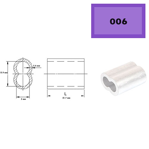 Klem Kawat Sling Pengikat Kawat Stainless Ring Aluminium/Crimp Ferrule Ferol Sling Wire Rope