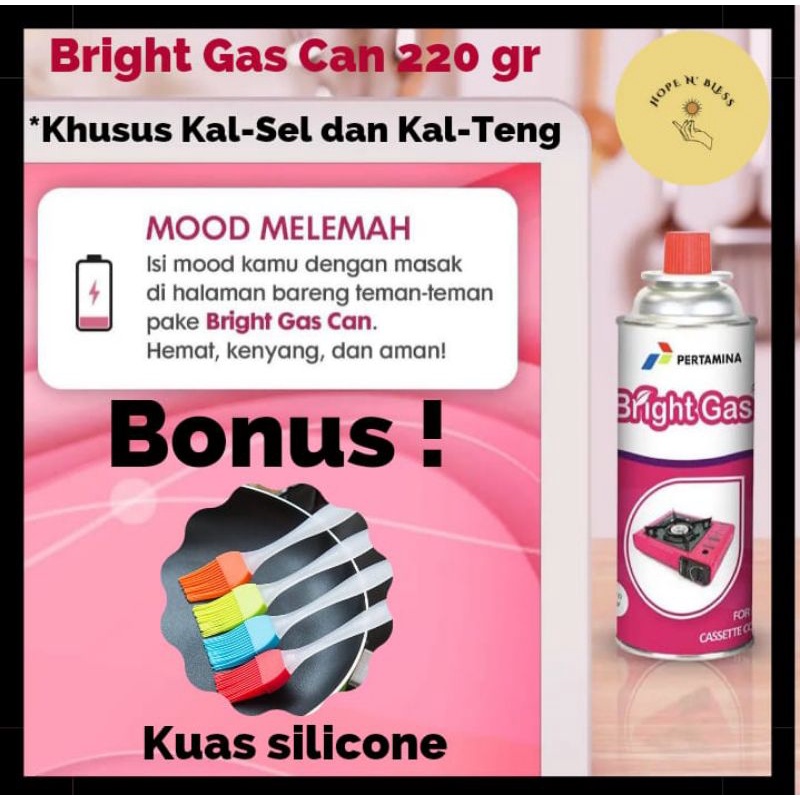 Bright Gas Can 220 Gr Tabung Gas Kaleng Portable Asli Ori Baru Pertamina (Bukan Refill/Isi Ulang) Ar
