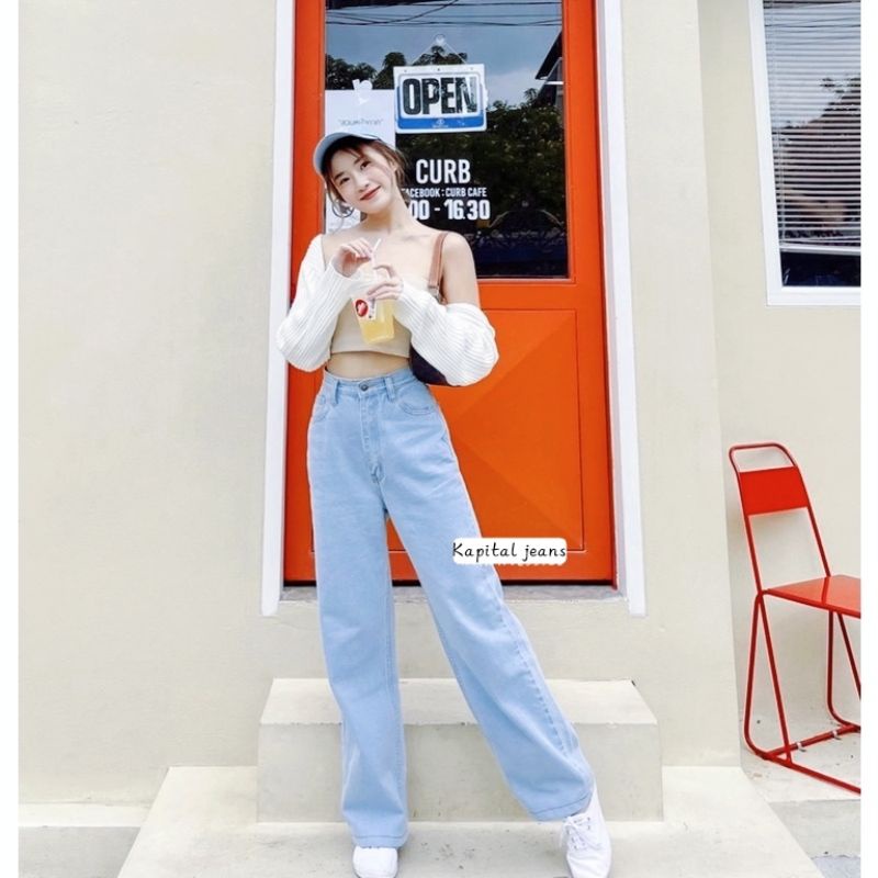 CELANA JEANS WANITA Highwaist Kulot  Loose pants Jeans Best Seller/Kulot Jeans/Kulot Highwaist/Kulot Wanita