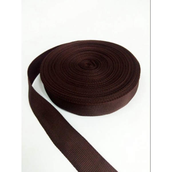 tali bisban warna/ plipit kain/webbing PP ukuran 2, 5 cm  1 rol ( 27 meter)