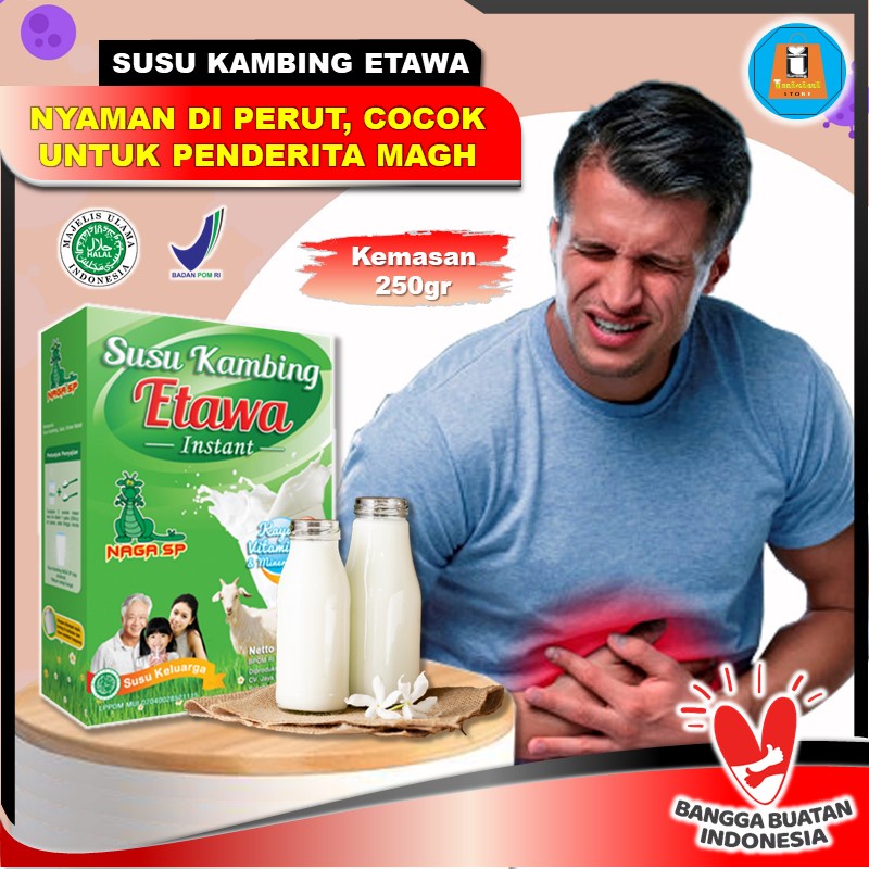 

Susu Kambing Etawa Bubuk Naga SP 250g Murni Mengatasi Masalah Asam Lambung Pernapasan Asma dan TBC