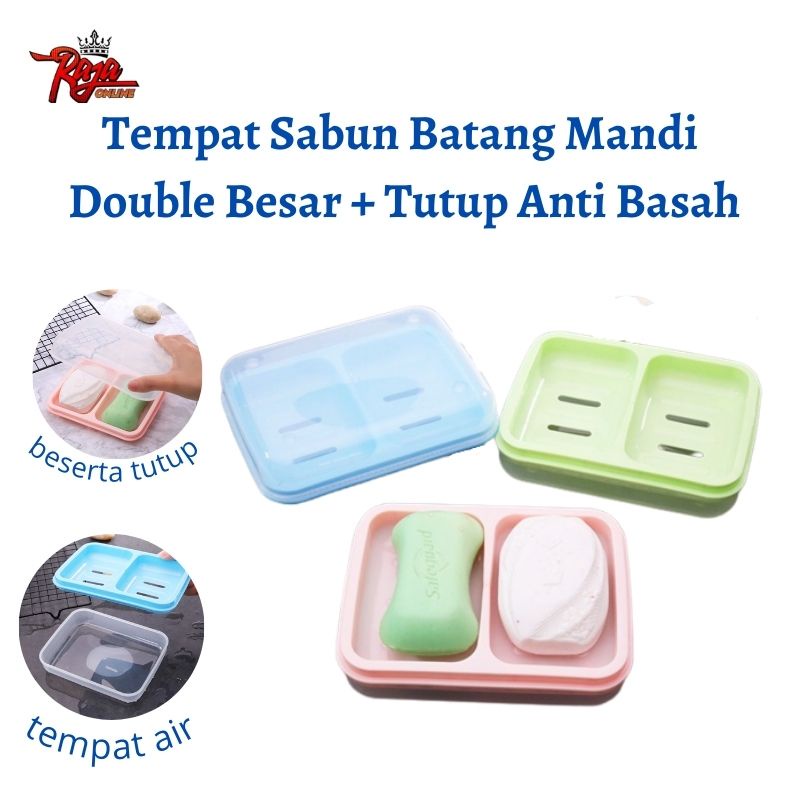 BD04 - Kotak Sabun Batang Double Travelling Dengan Penutup Soap Box