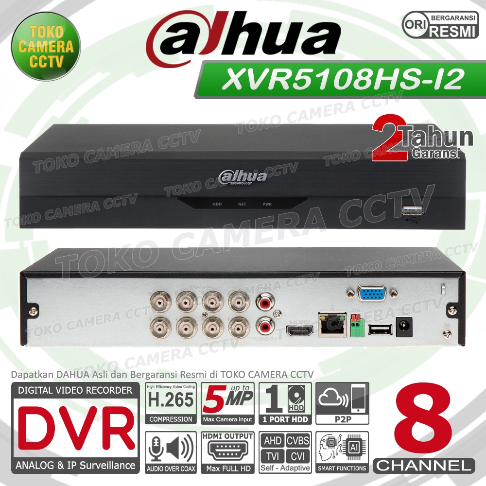 PAKET CCTV DAHUA 5MP 3K FULL COLOR AUDIO 8 CHANNEL 7 KAMERA COLORVU