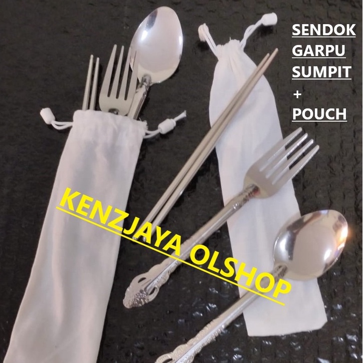 Sendok Set Stainless Alat Makan Sendok Garpu Sumpit Stainless Steel