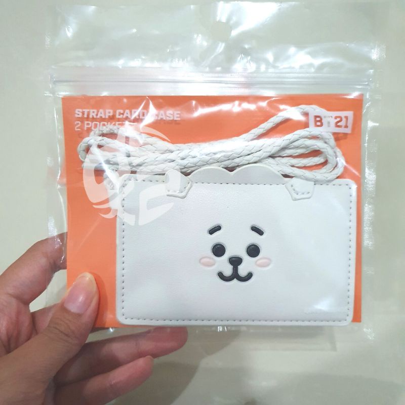[Ready] BTS BT21 Line Friends Official  RJ Lanyard Two Pocket Card Wallet Harga Sale