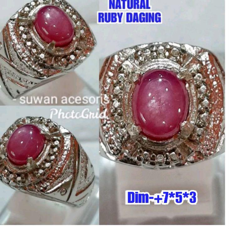 Berkualitas ✔ BATU PERMATA RUBY DAGING RUBY TANZANIA ASLI ASLI NATURAL