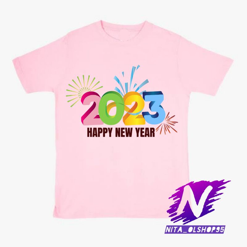 baju happy new year 2023 kaos anak tahun baru