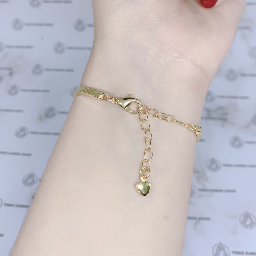 Gelang Tangan Xuping Gold Wanita Dewasa Motif Rantai Permata Panjang Fashion *03