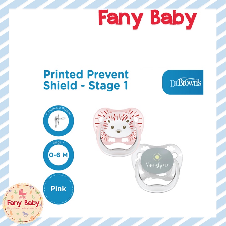 DR BROWNS PREVENT PRINTED SHIELD PACIFIER 2 PACK