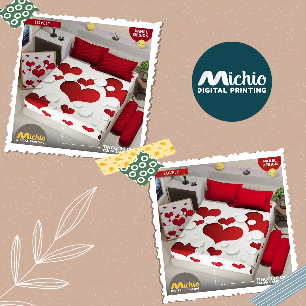 Michio Digital Printing Sprei Uk 160/180 T 30 - Lovely