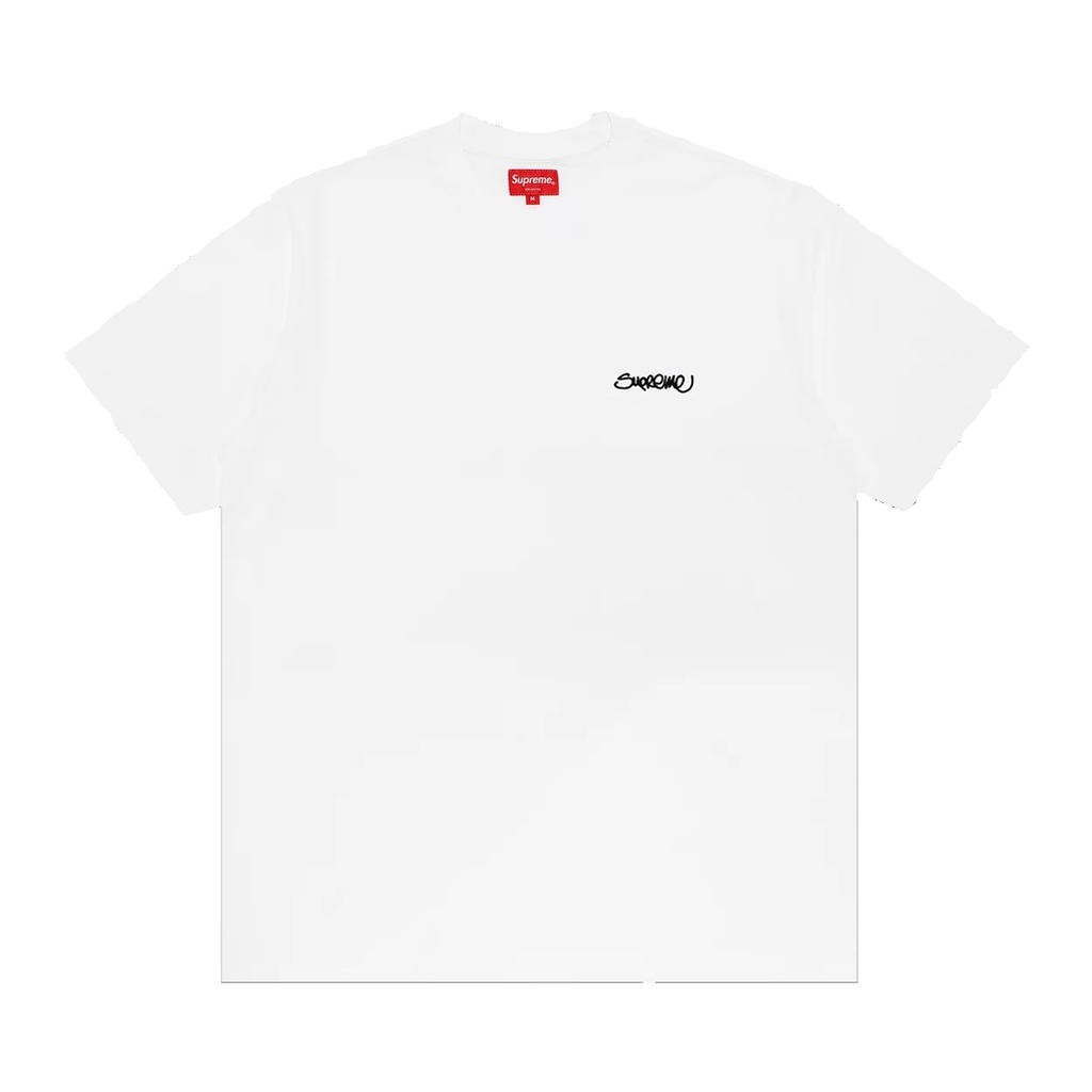 Supreme Washed Hand Style White Tee