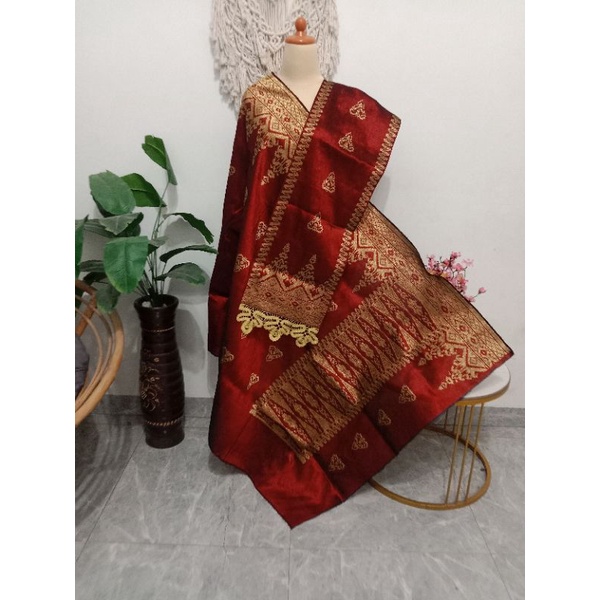 songket silungkang full kristal premium