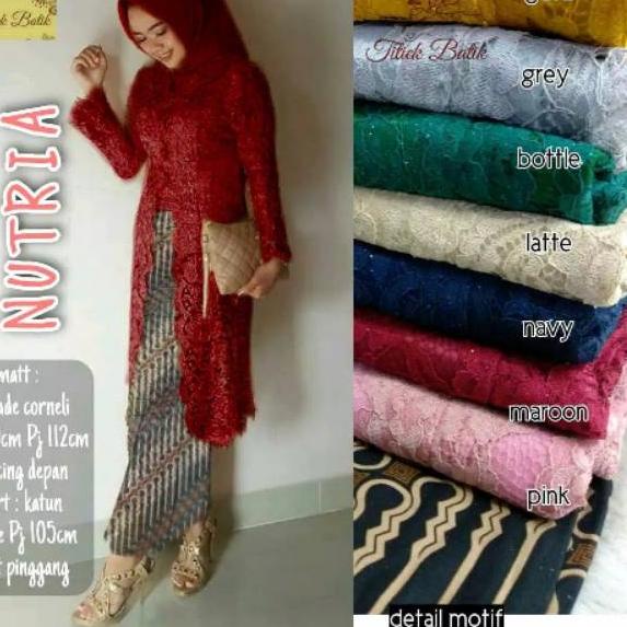 Best Product Setelan kebaya kondangan brokat jumbo nutria Asmara gown #1 ORIGINAL BEST SELLER READY 