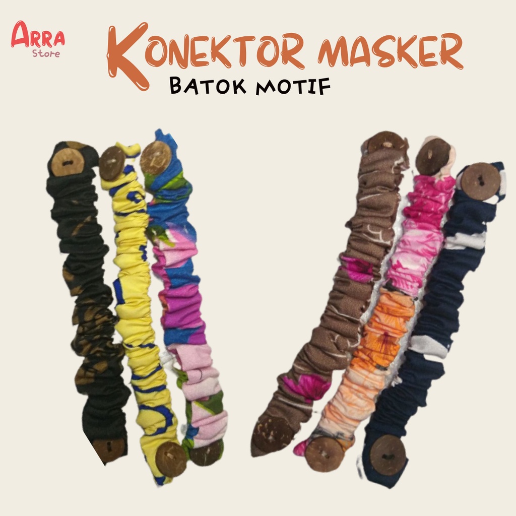 Konektor Masker Motif Kancing BATOK Earloop Jadi Headloop Pengait Masker Hijab (COD)