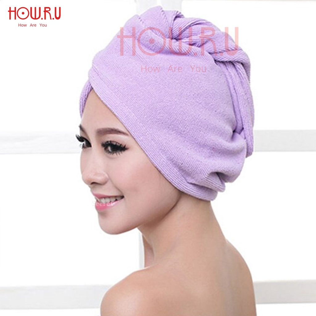 HOW.R.U | Handuk Keramas Microfiber Cepat Kering / Head Towel untuk Rambut Panjang