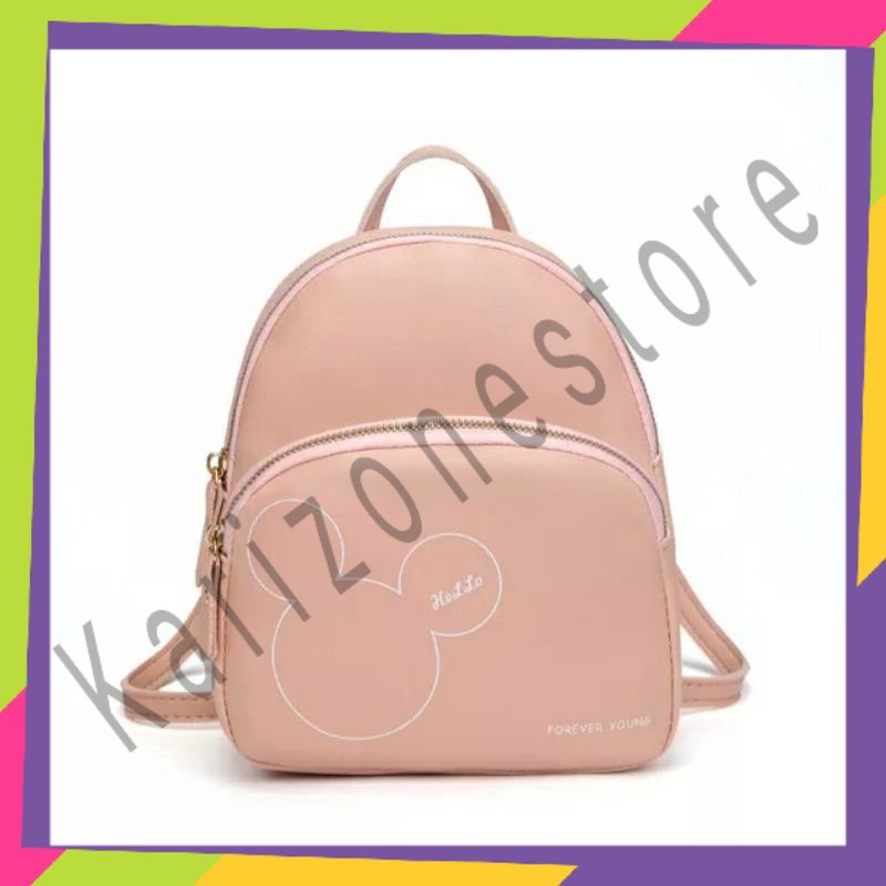 DS1136 MIKADO Tas Ransel Wanita Ransel Mini Kulit Sintetis Tas Ransel Backpack Multifungsi Ransel Wa