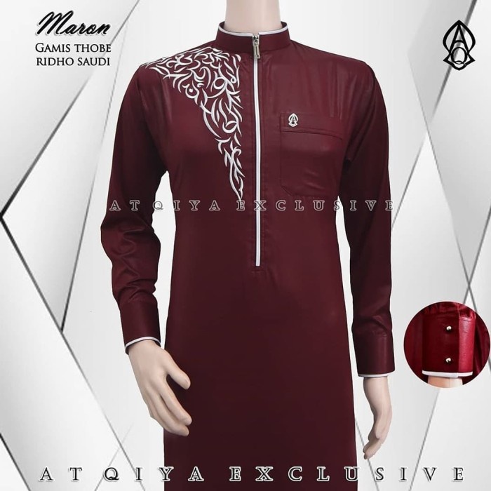 {FamilyStore} gamis atqiya thobe ridho/jubah pria/jubah /jubah slimfit Limited