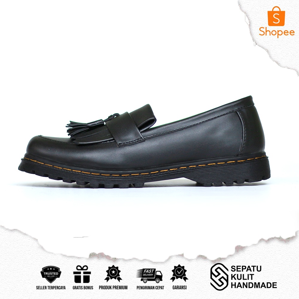 SKH X VADOR - Sepatu Pantofel Loafers Kulit Premium Wanita Pria Kerja Kantor - Sepatu Pantofel Slip 