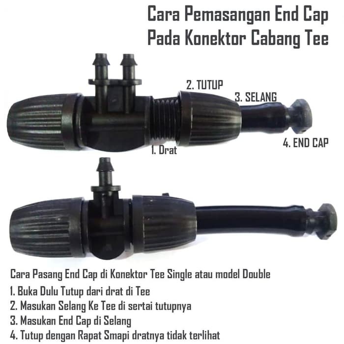 KONEKTOR REDUCER TEE CROSS SELANG PE 11MM X 7MM SAMBUNGAN SELANG IRIGASI TAMAN SPRINKLER TERMURAH