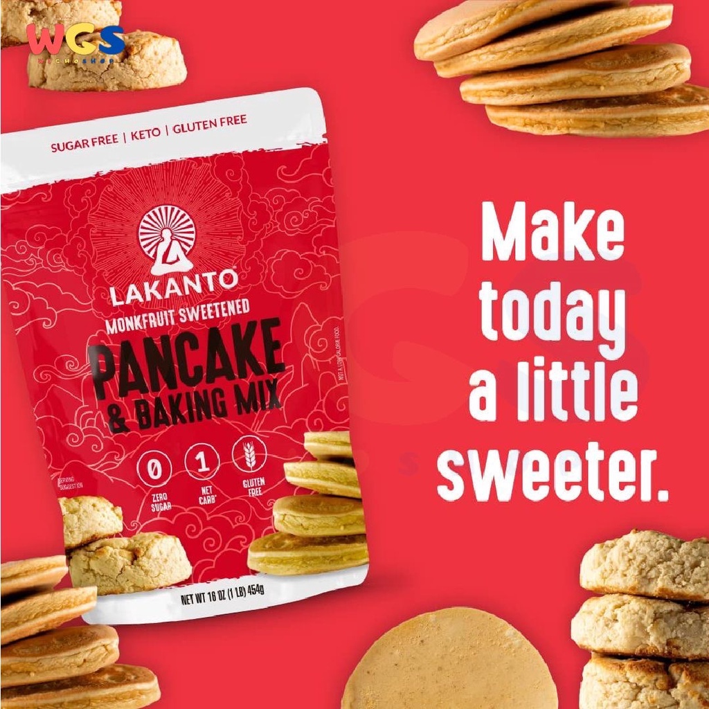 Lakanto Sugar Free Pancake &amp; Baking Mix Sweetened With Monkfruit 454g