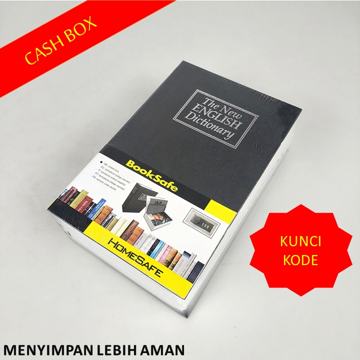 Brankas Brangkas Penyimpanan Uang Cash Safety Box Kotas Kas Kecil Model Buku Kamus Kunci Kode